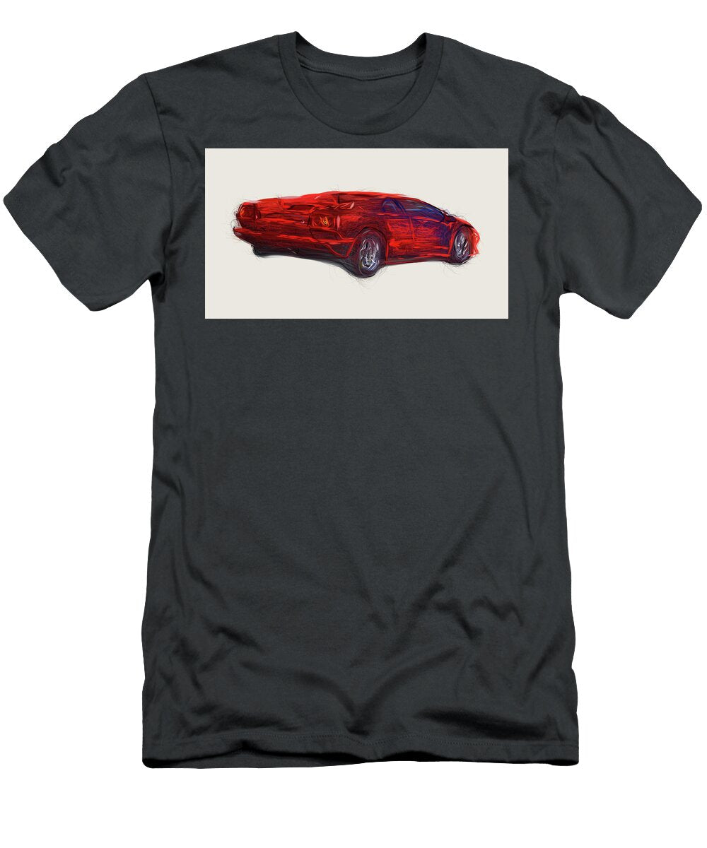 2 Lamborghini Diablo Vt Drawing Carstoon Concept T-Shirt