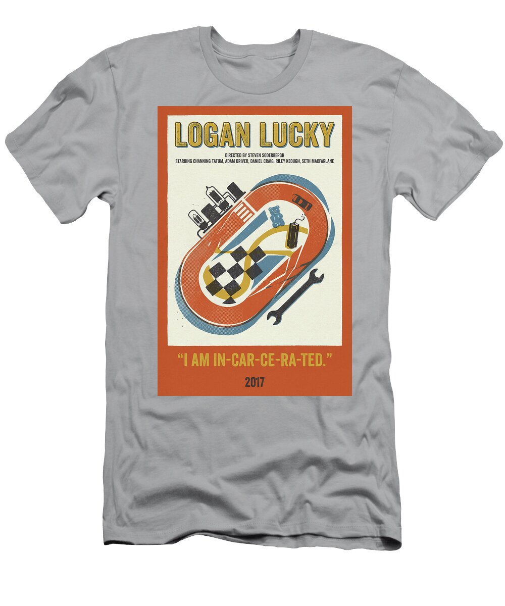 2 Logan Lucky Minimal Movie Poster Retro Film Poster Vintage 2017 Sampadart Gallery T-Shirt
