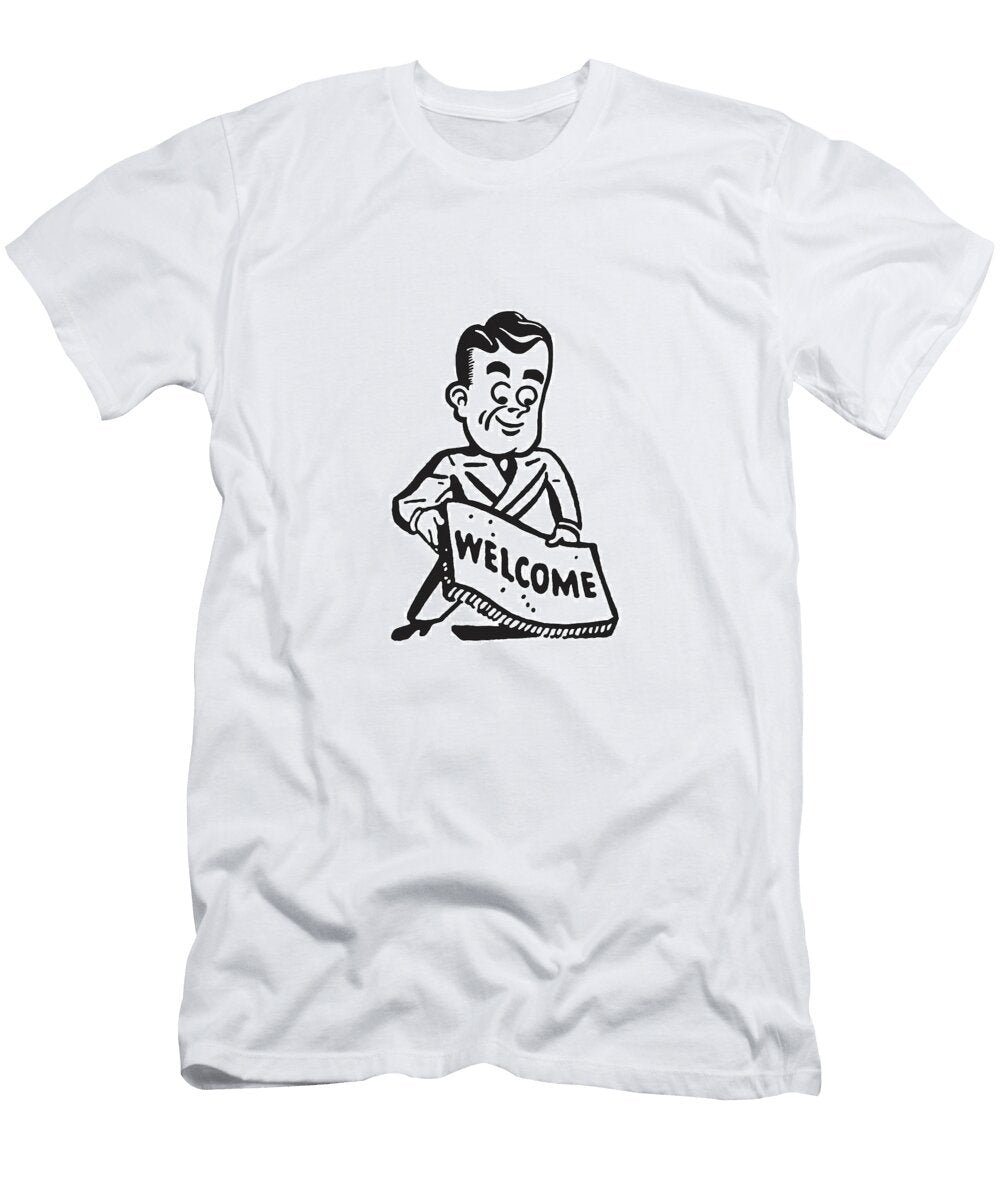 2 Man Laying Down Welcome Mat Csa Images T-Shirt