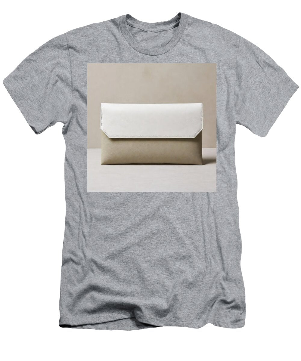 2 Minimalist Two Tone White and Beige Envelope Clutch Stylish Handbag Accessory Talha Khan T-Shirt