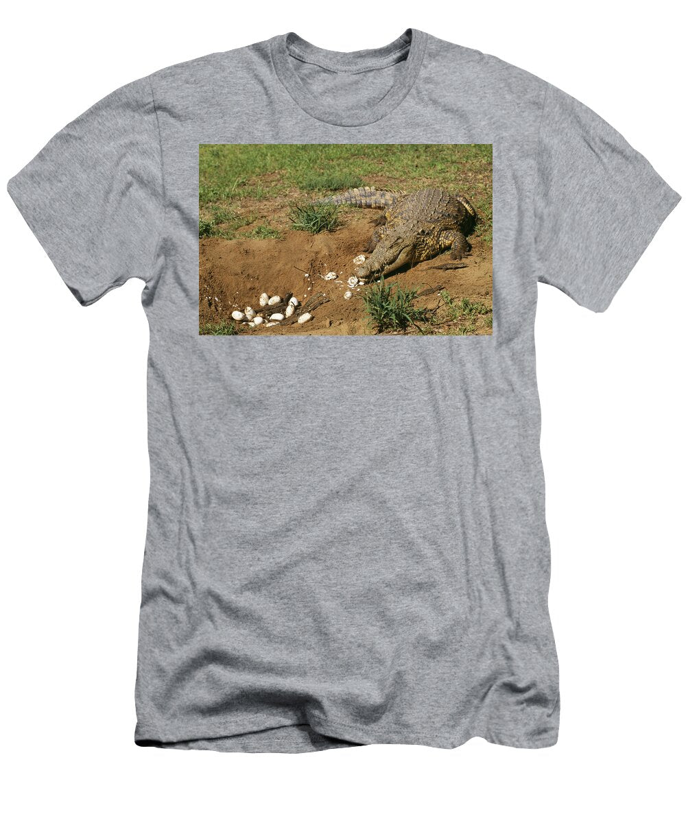 2 Nile Crocodile At Nest M Watson T-Shirt