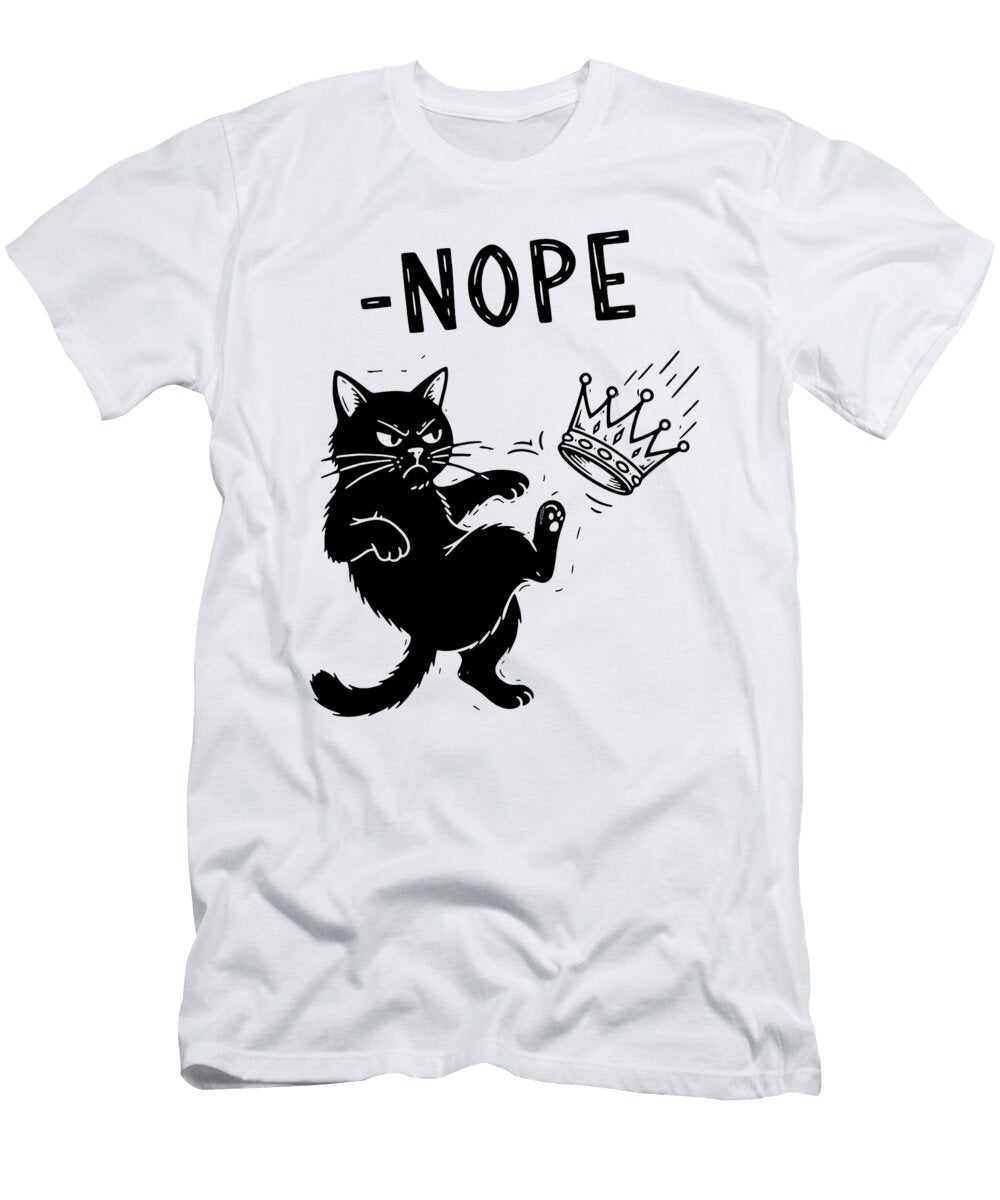 2 No Kings in America Black Cat Funny Cat Kicking Zyneu Gangd T-Shirt