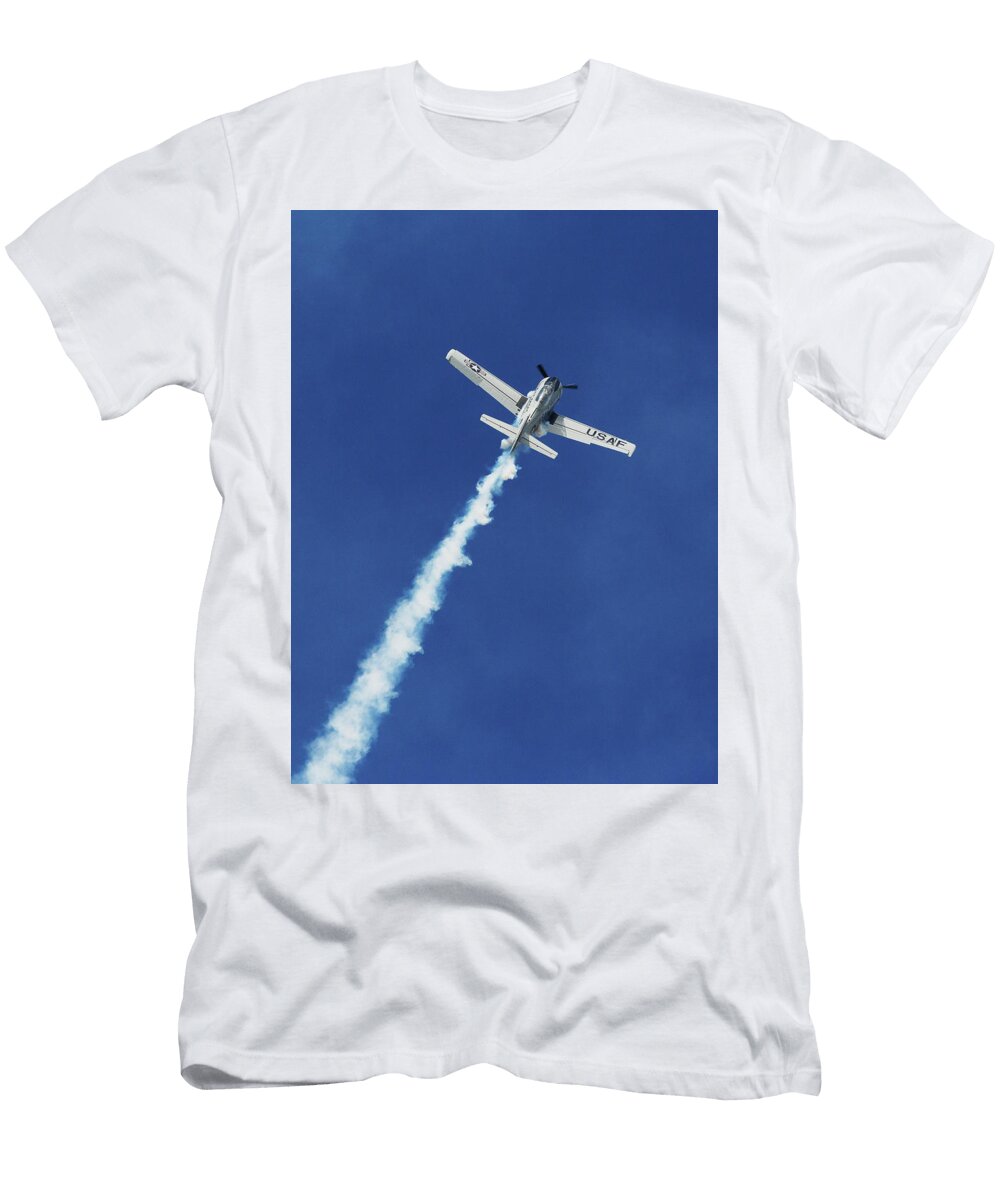 2 North American T 28 Trojan a Single Engine Trainer Flying in a a Bruce Beck T-Shirt