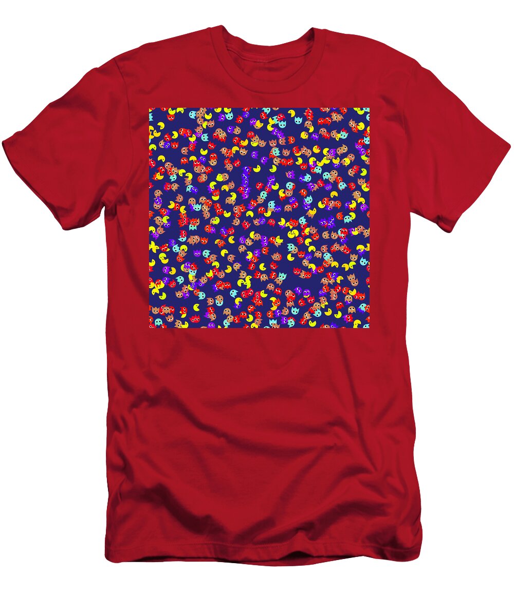 2 Pacman Seamless Generated Pattern Miroslav Nemecek T-Shirt