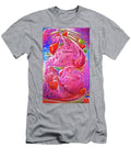 2 Painted Strawberry Ice Cream in Pink and Red Color Melting Ice Art Momente T-Shirt