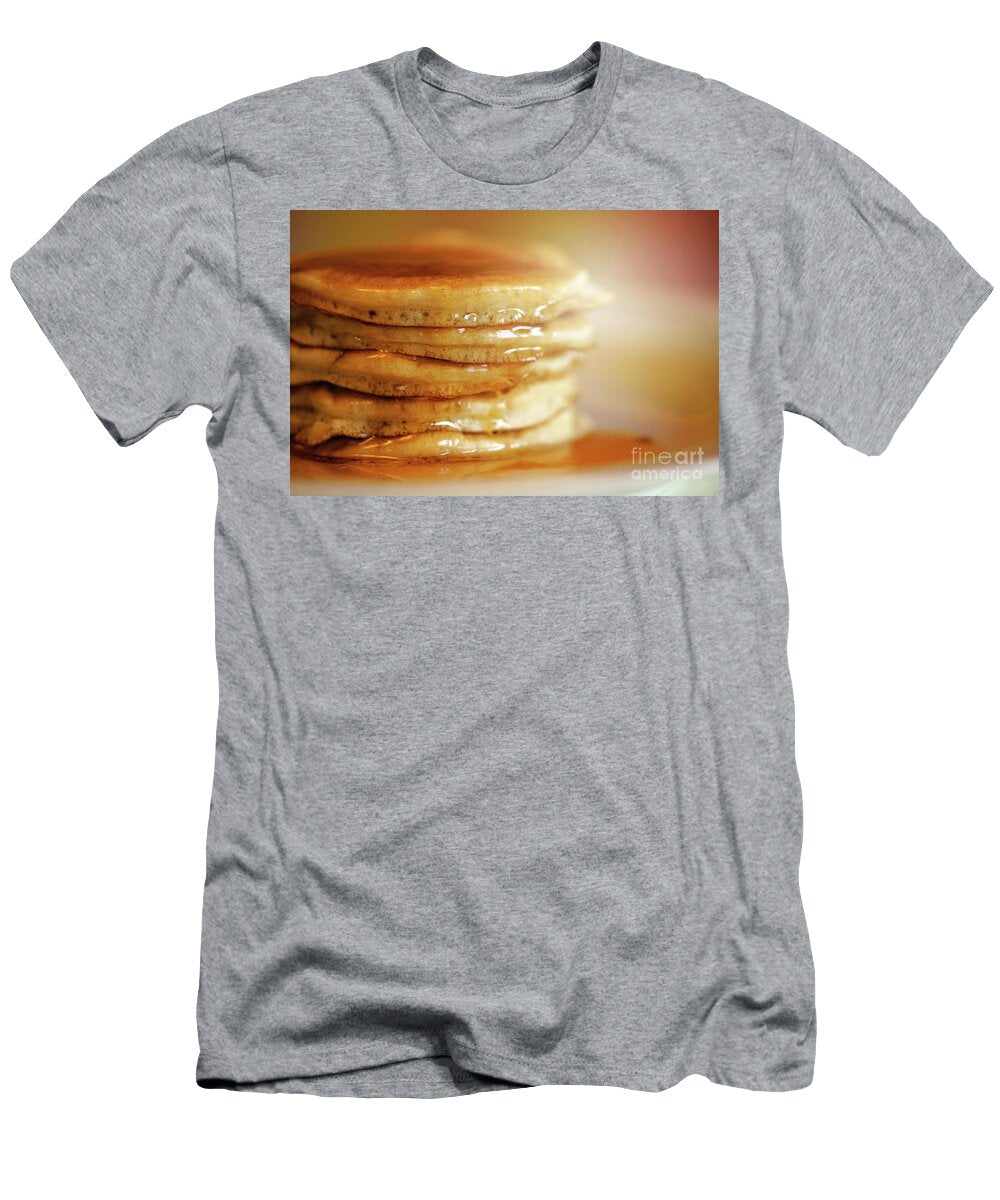 2 Pancakes Drizzled with Syrup Macro Closeup Milleflore Images T-Shirt
