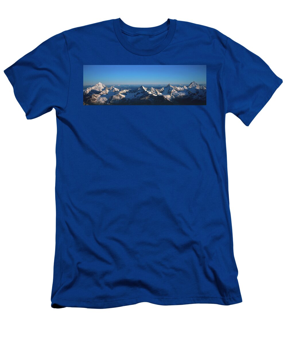 2 Panoramic of High Mountain Peaks Mario Colonel T-Shirt