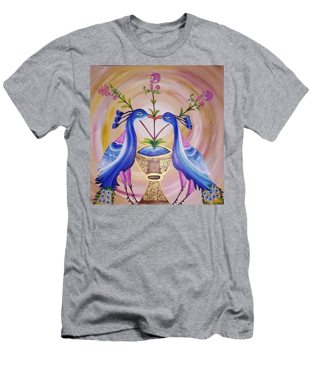 2 Peacocks with Chalice Kristi Argyle T-Shirt