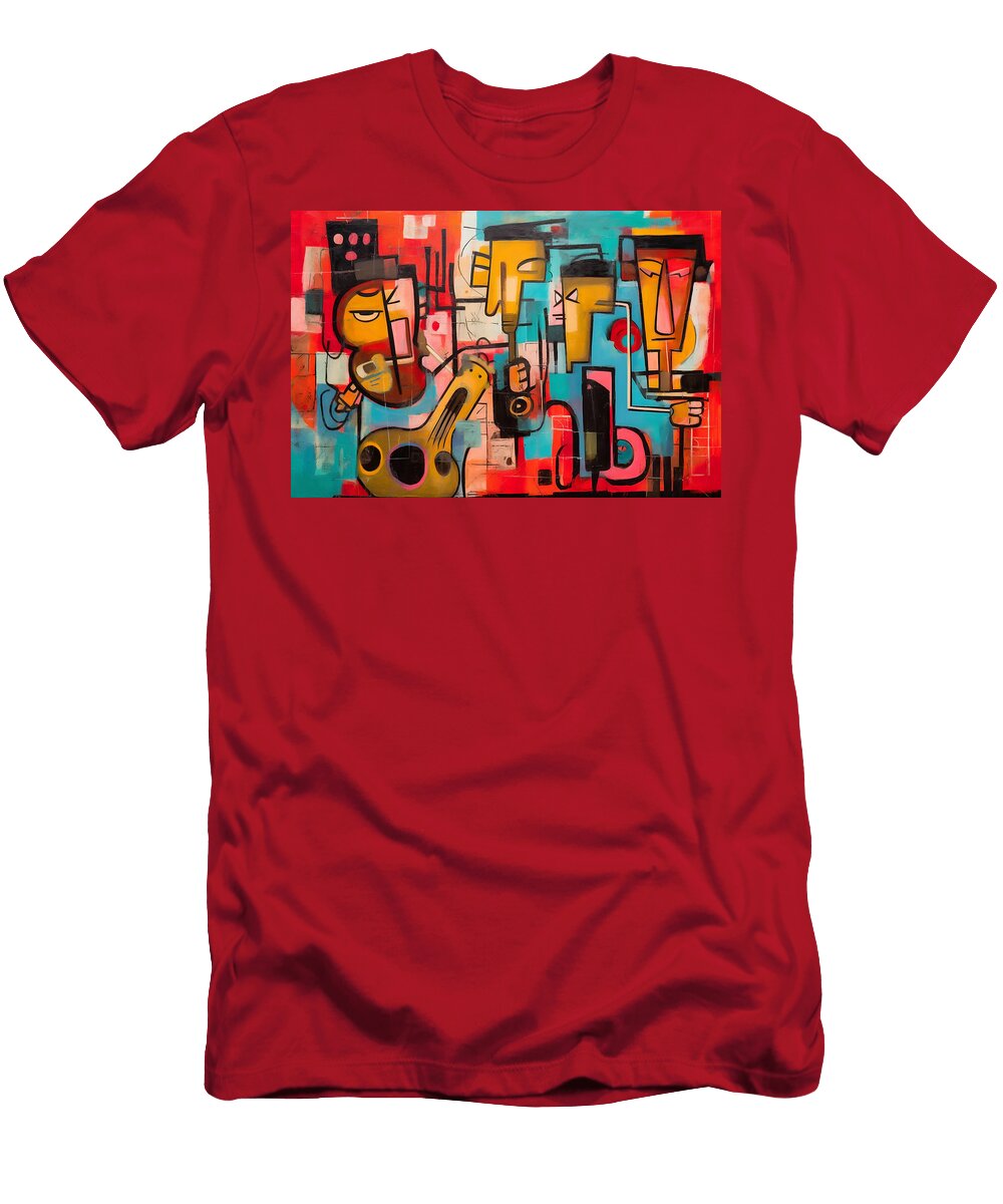2 Phantasmic Jazz Surrealistic Saxophone Reverie and Abstract Serenade Olfactoart Studio T-Shirt