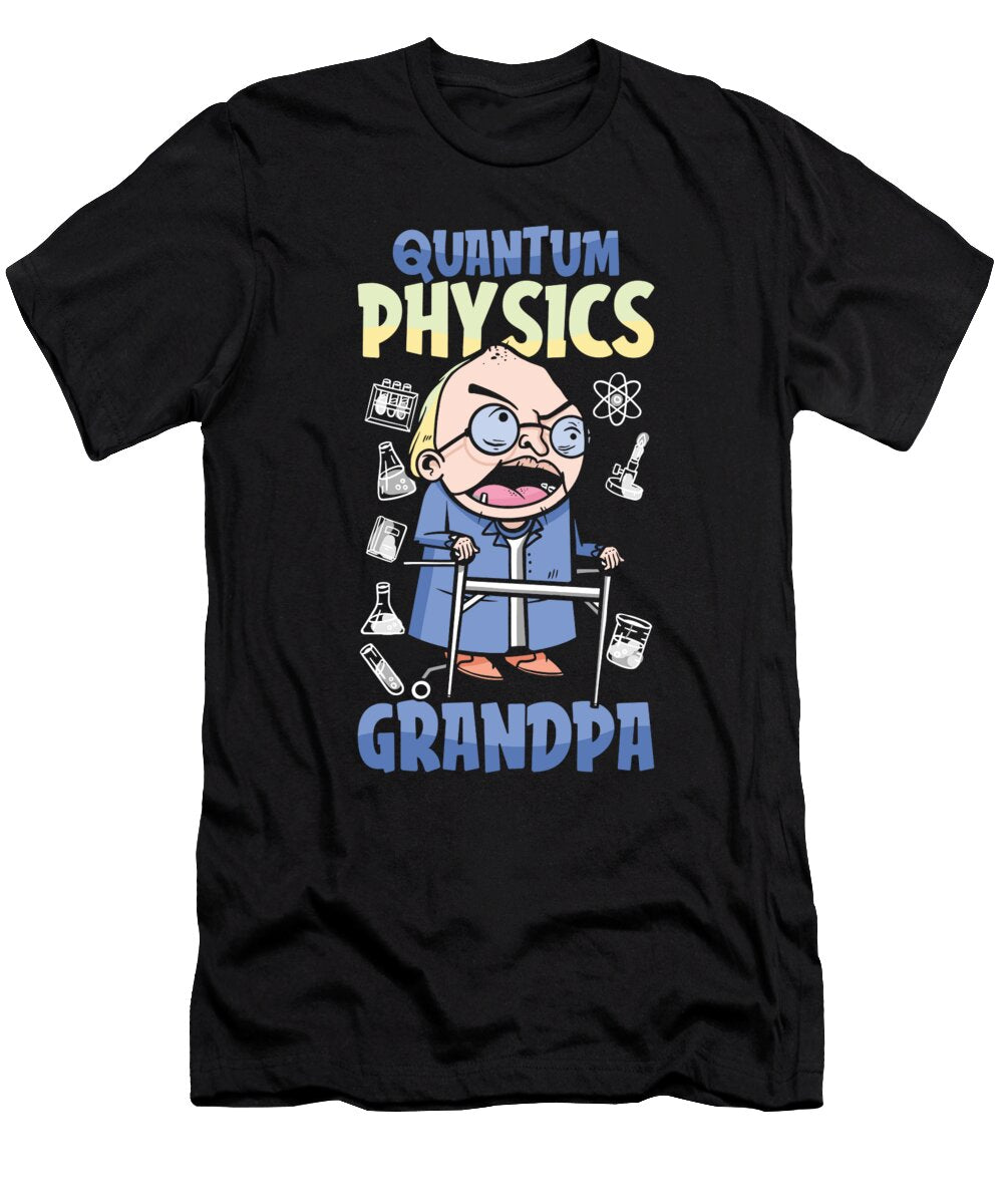2 Physicist Grandpa Scientist Science Quantum Physics Crazy Squirrel T-Shirt