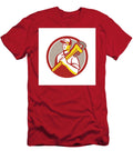 2 Plumber Holding Monkey Wrench Circle Retro Aloysius Patrimonio T-Shirt