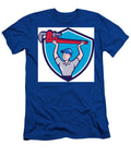 2 Plumber Lifting Monkey Wrench Crest Cartoon Aloysius Patrimonio T-Shirt