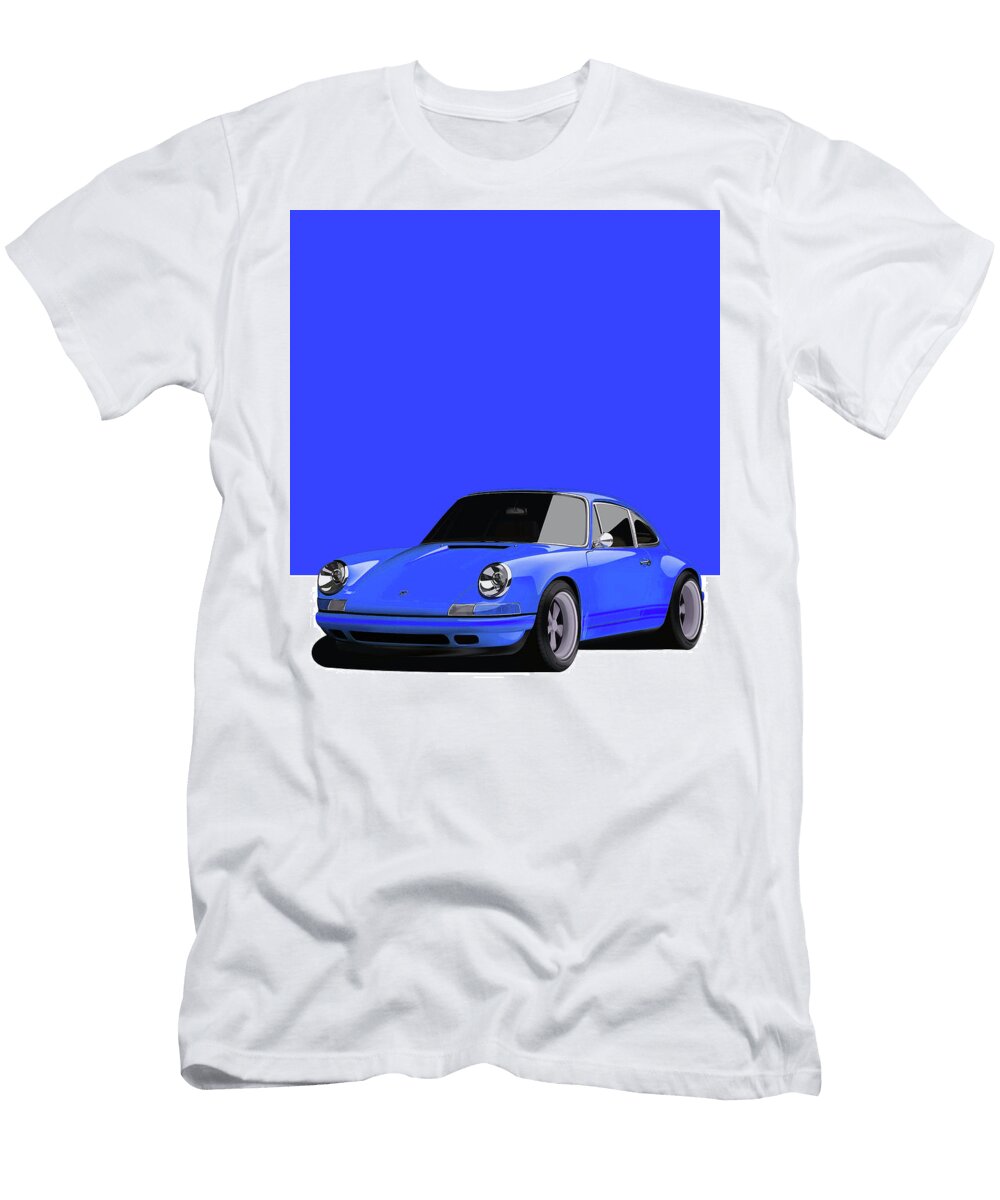 2 Porsche 911 Classic Restomod Poster Blue Thespeedart T-Shirt