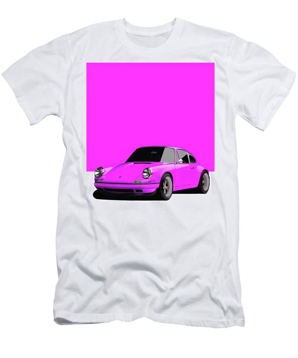 2 Porsche 911 Classic Restomod Poster Pink Thespeedart T-Shirt