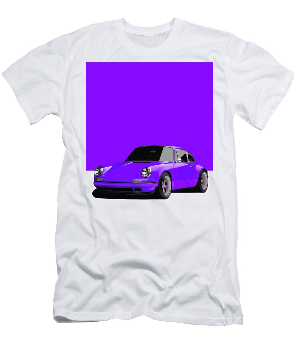 2 Porsche 911 Classic Restomod Poster Purple Thespeedart T-Shirt