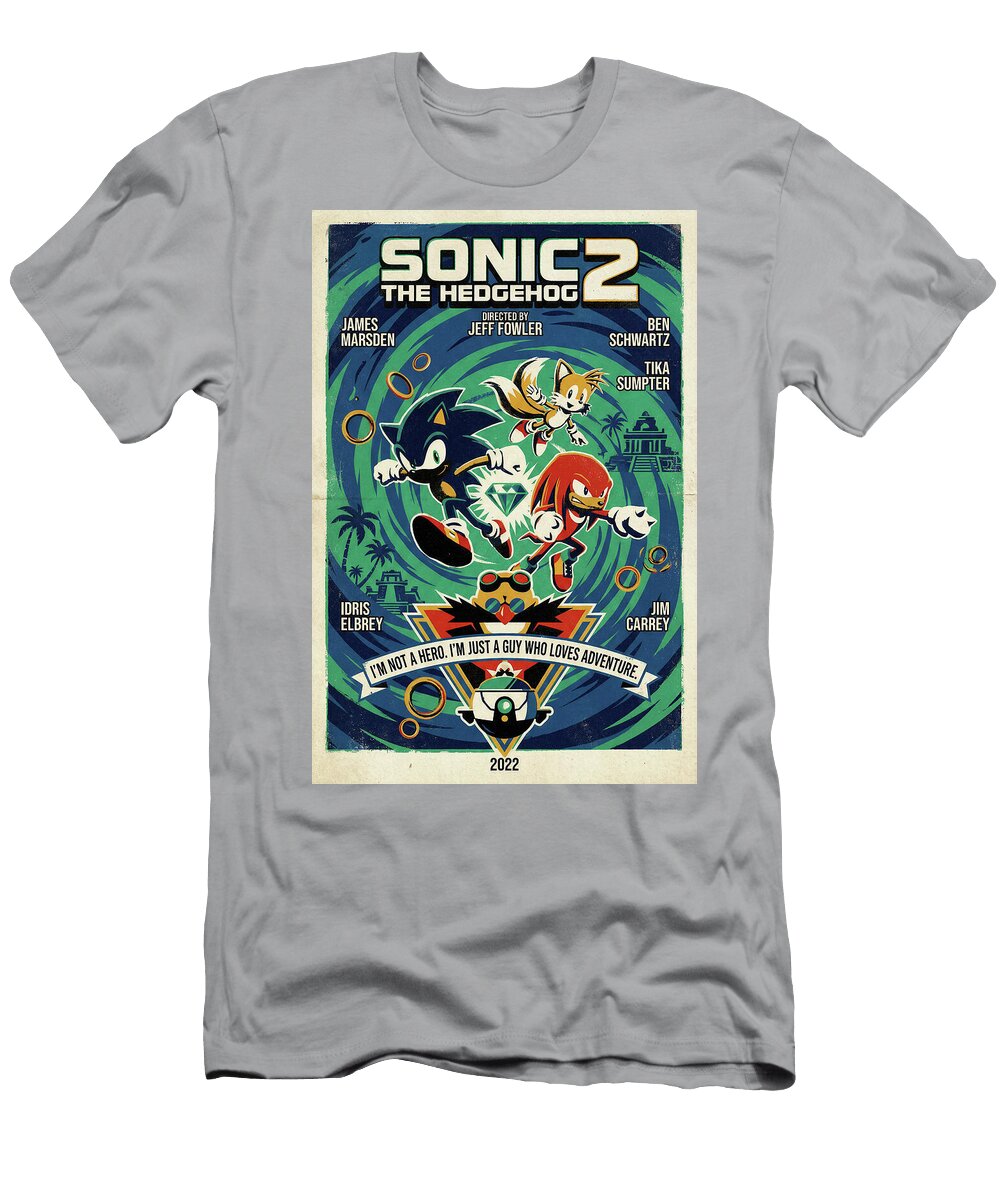 2 Sonic the Hedgehog 2 Minimal Movie Poster Retro Film Poster Vintage 2022 Sampadart Gallery T-Shirt