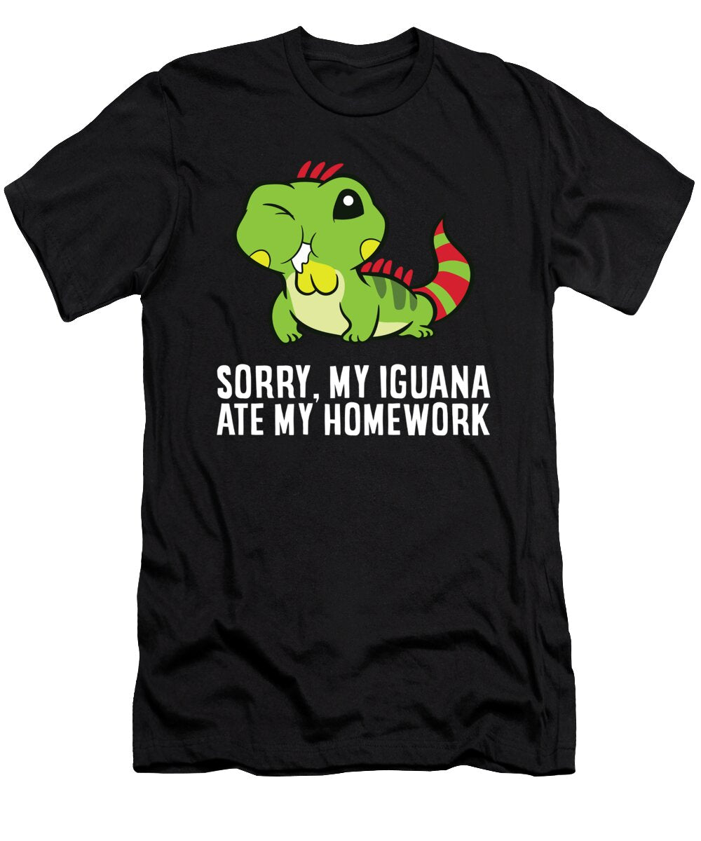 2 Sorry My Iguana Ate My Homework Funny Iguana Eq Designs T-Shirt