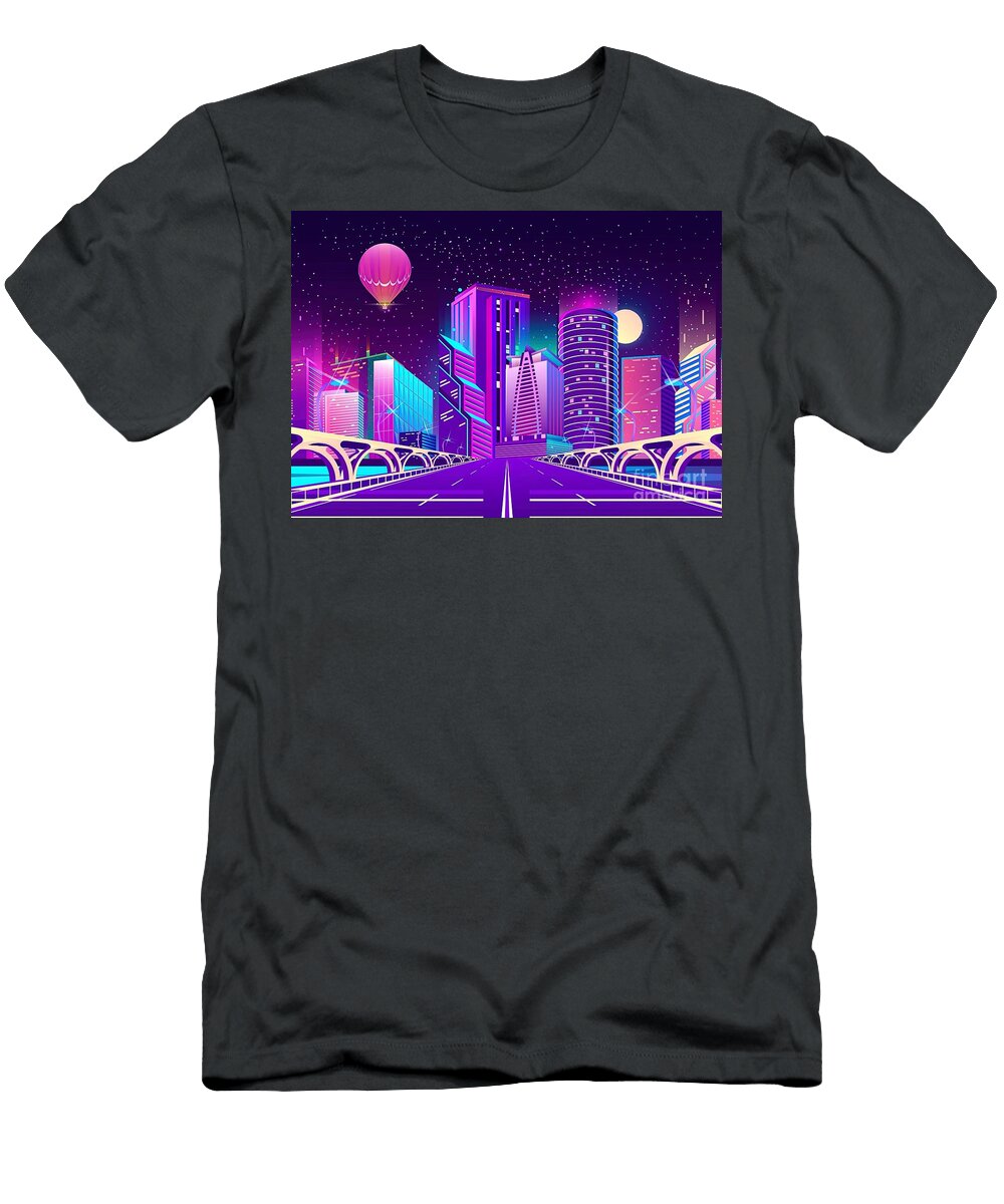 2 Synthwave Neon City Evie Keeley T-Shirt