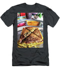 2 Tasty Mutabbaq or Murtabak Folded Pan Fried Flatbreads Stuffed with Lightly Spiced Mince Meat and Egg Closeup Ellinnur Bakarudin T-Shirt