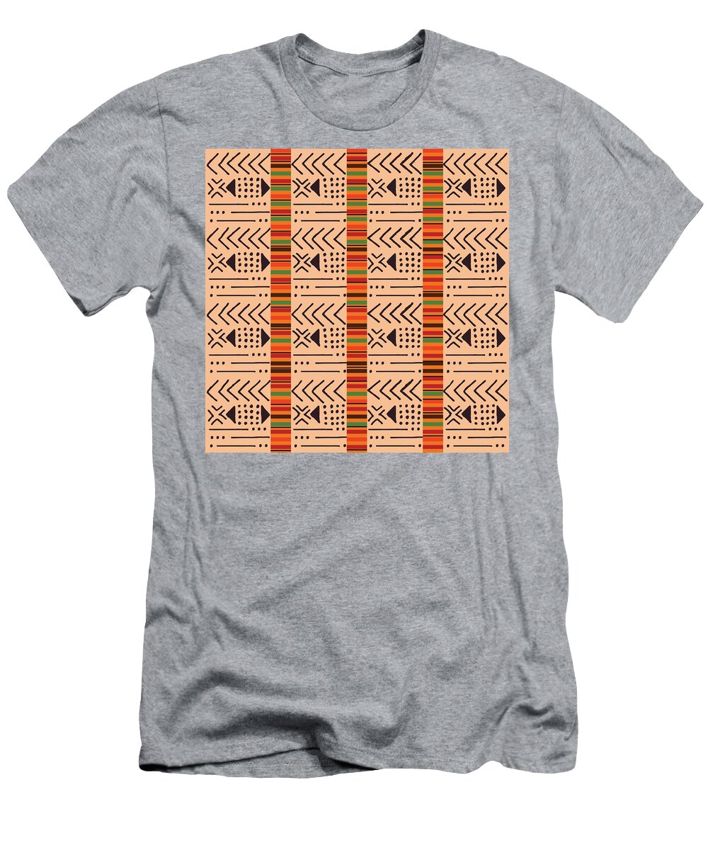 2 Tribal Ethnic Colorful Bohemian Pattern with Geometric Elements Jelena Obradovic T-Shirt