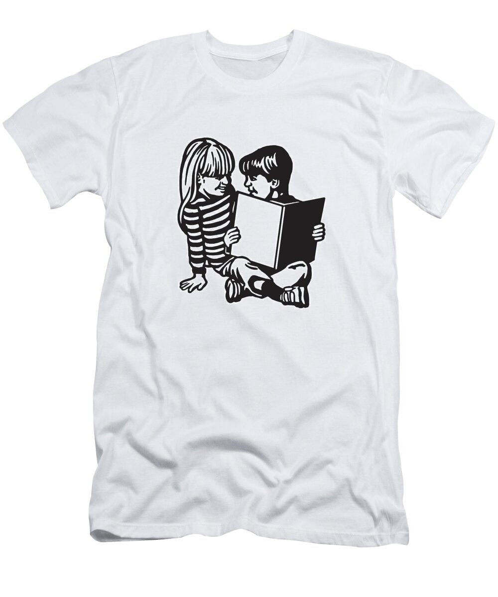 2 Two Children Reading a Book Csa Images T-Shirt