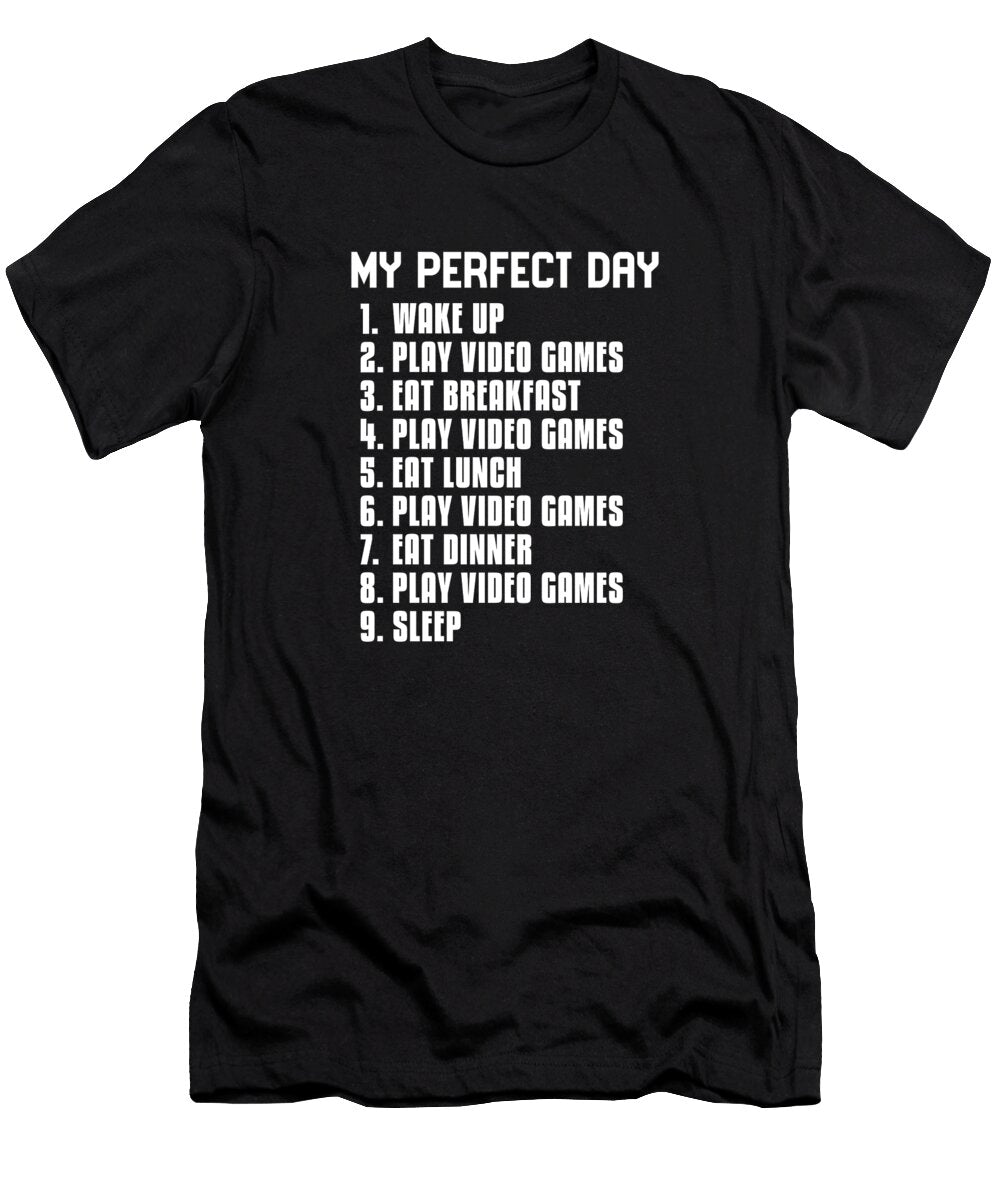 2 Video Games Gaming Gamer My Perfect Day Video Games Crazy Squirrel T-Shirt