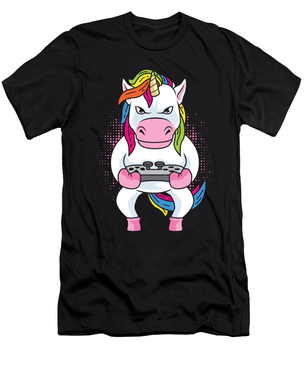 2 Video Games Gaming Gamer Unicorn Crazy Squirrel T-Shirt
