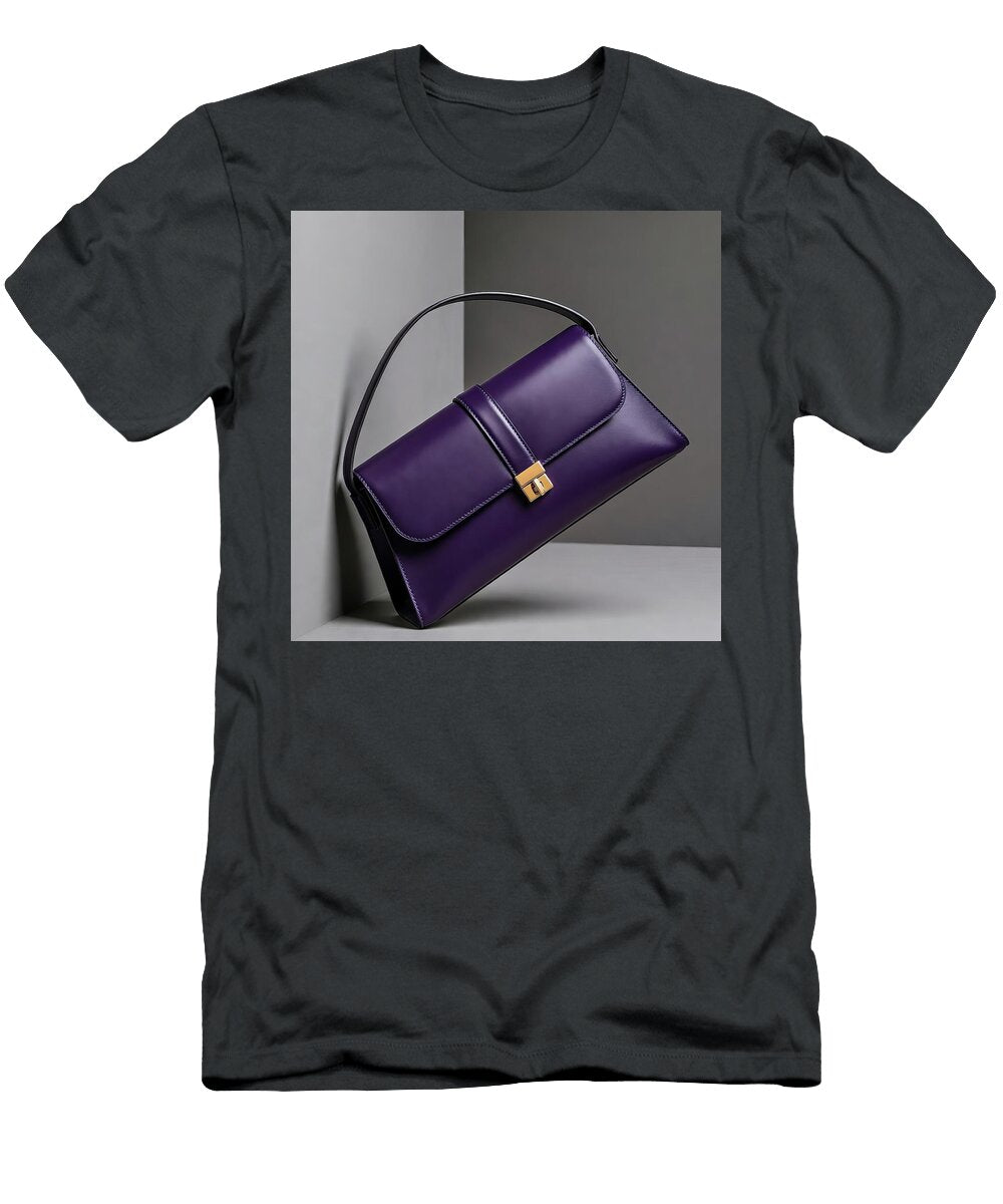 2 Vivid Royal Purple Leather Clutch Shoulder Bag Elegant Designer Handbag Talha Khan T-Shirt