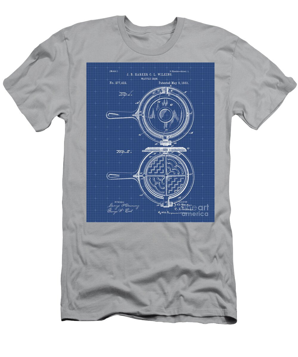 2 Waffle Iron Patent Print Visual Design T-Shirt