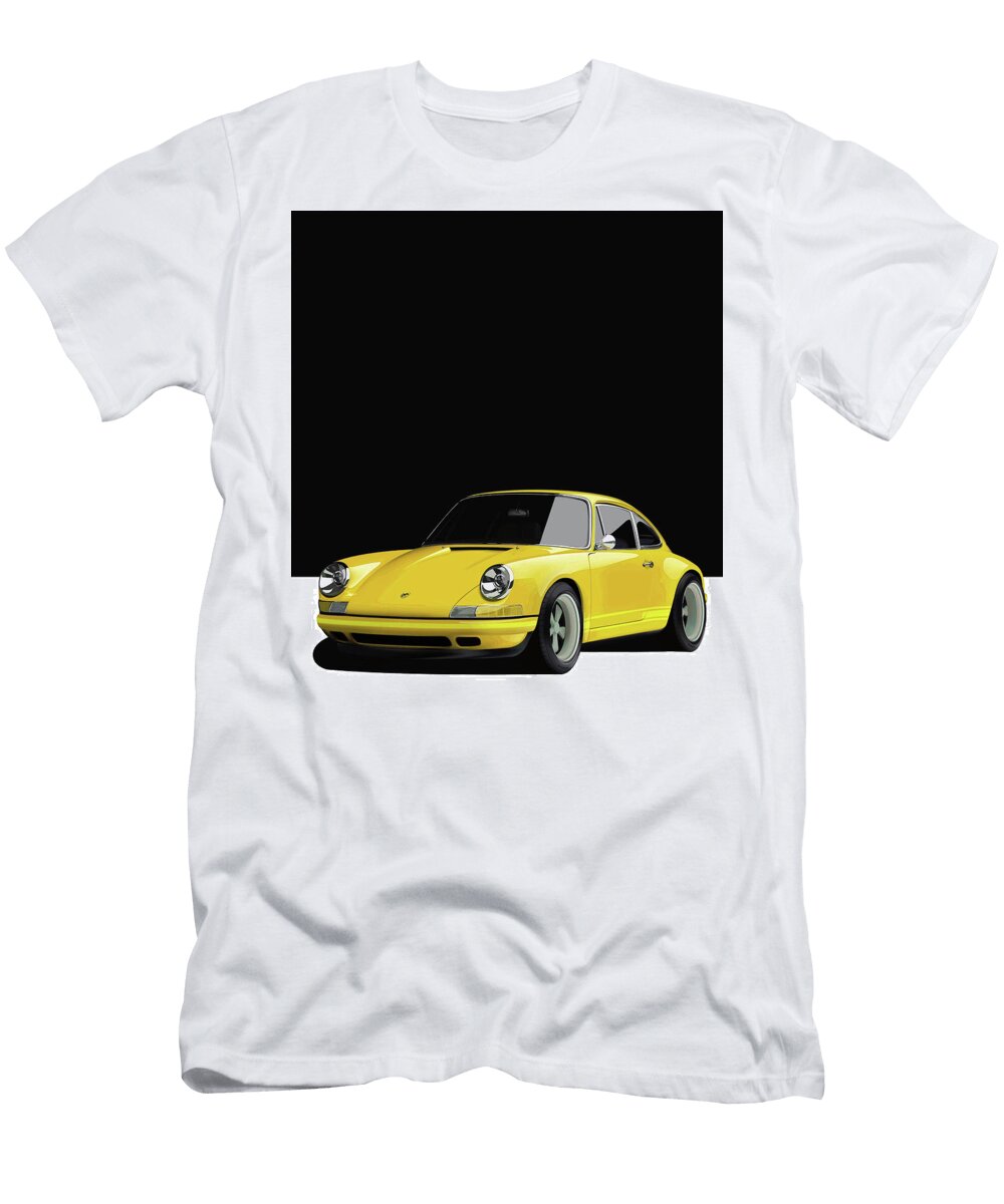 2 Yellow Porsche 911 Classic Restomod Poster Thespeedart T-Shirt