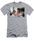 2 Young Girl Drawing in Classroom During Back to School Season Education Creativity Talha Khan T-Shirt