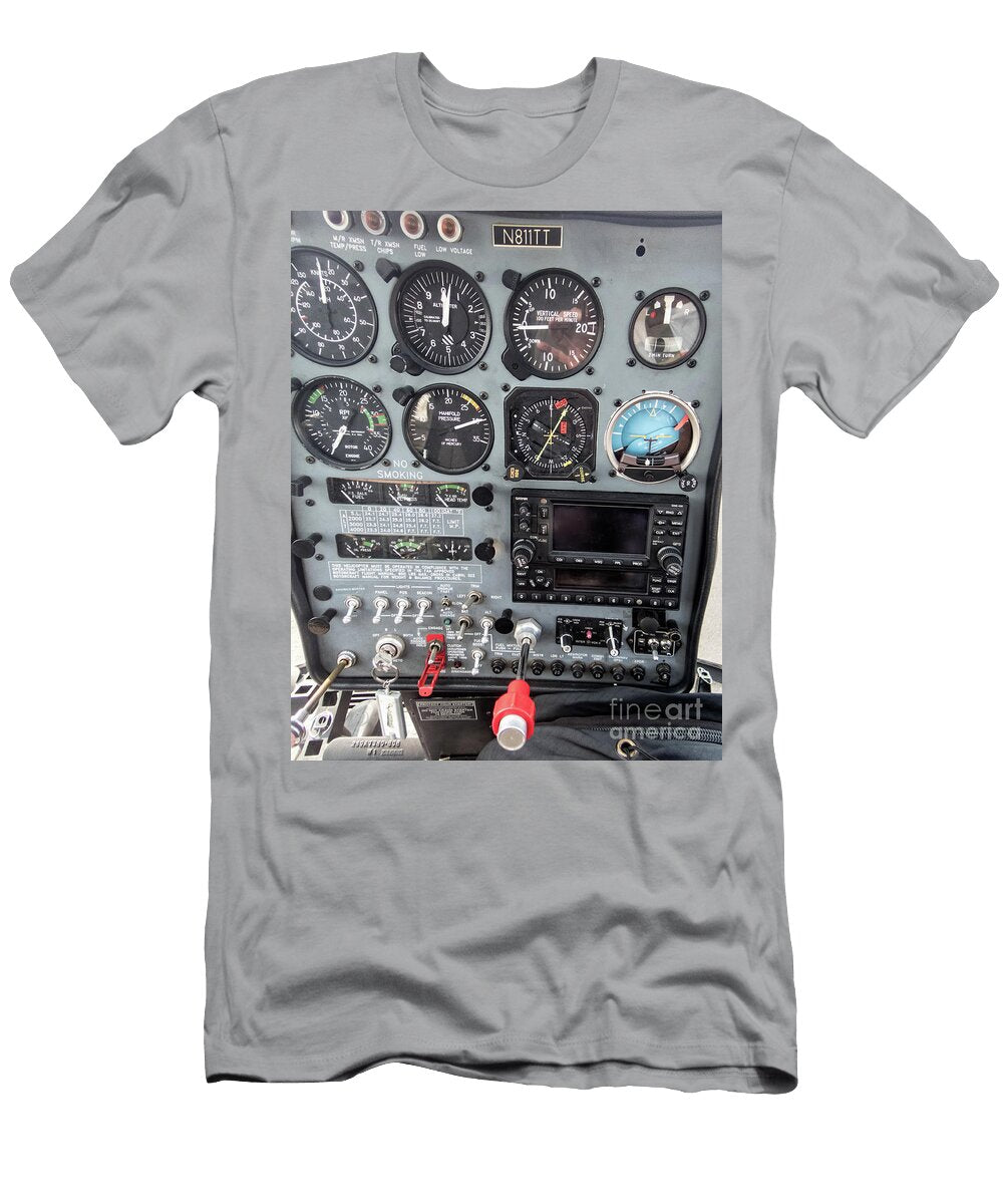 2002 Schweizer 300c Helicopter Control Panel David Oppenheimer T-Shirt