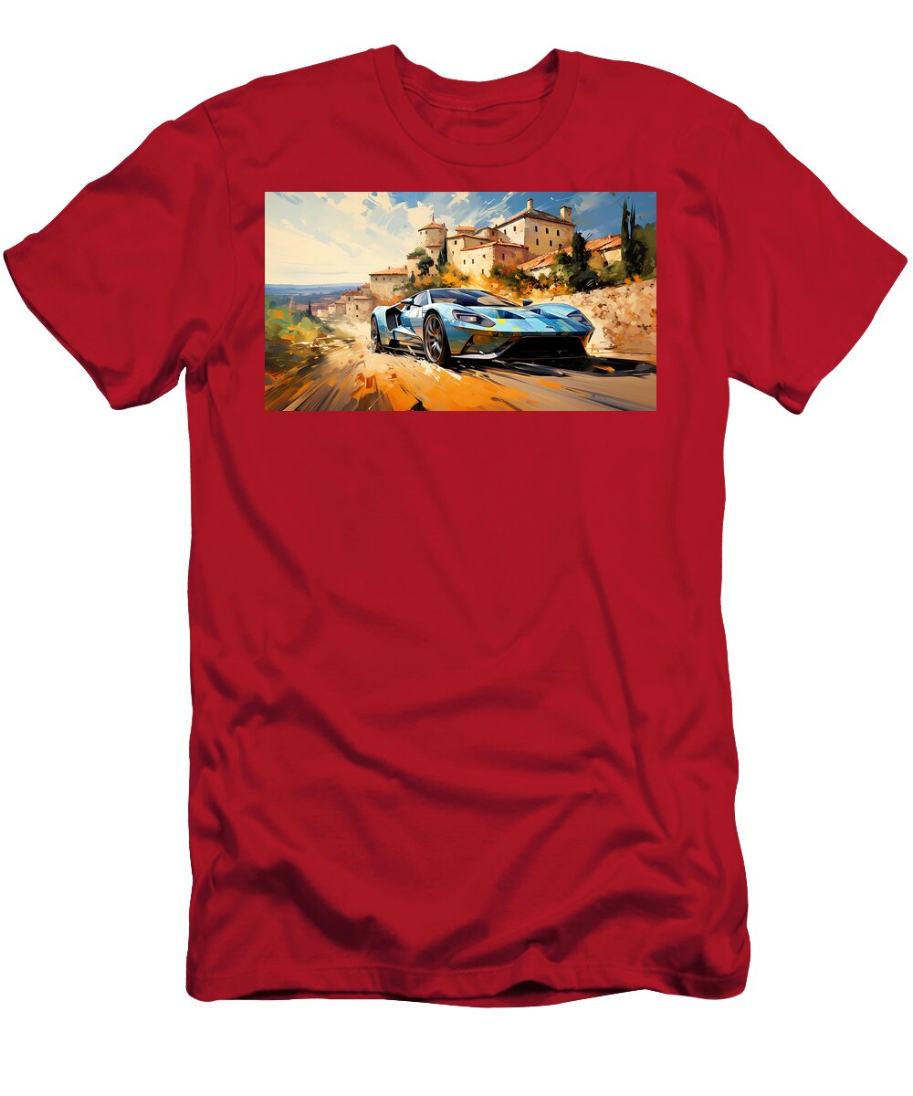 2015 Ford Gt 35l V6 Twin Turbocharged Mid Engi By Asar Studios Celestial Images T-Shirt