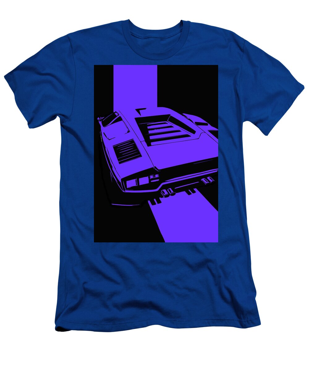 204 Lamborghini Countach Classic Italian Supercar Dark Backgroun Thespeedart T-Shirt