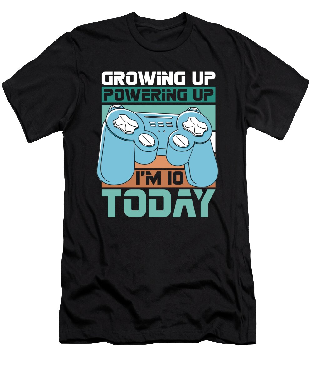 21 10 Year Old Gamer Video Games Gaming 10th Birthday Crazy Squirrel T-Shirt