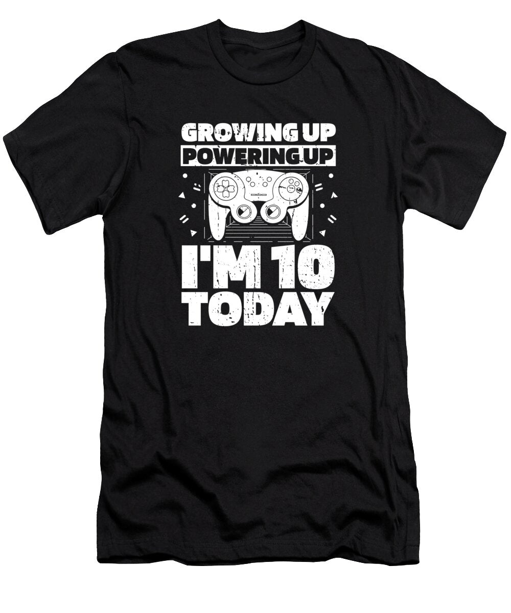 21 Gaming 10th Birthday Video Games 10 Year Old Gamer Crazy Squirrel T-Shirt