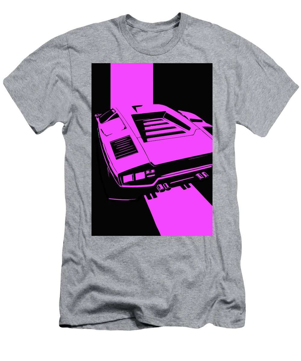 211 Lamborghini Countach Classic Italian Supercar Dark Backgroun Thespeedart T-Shirt