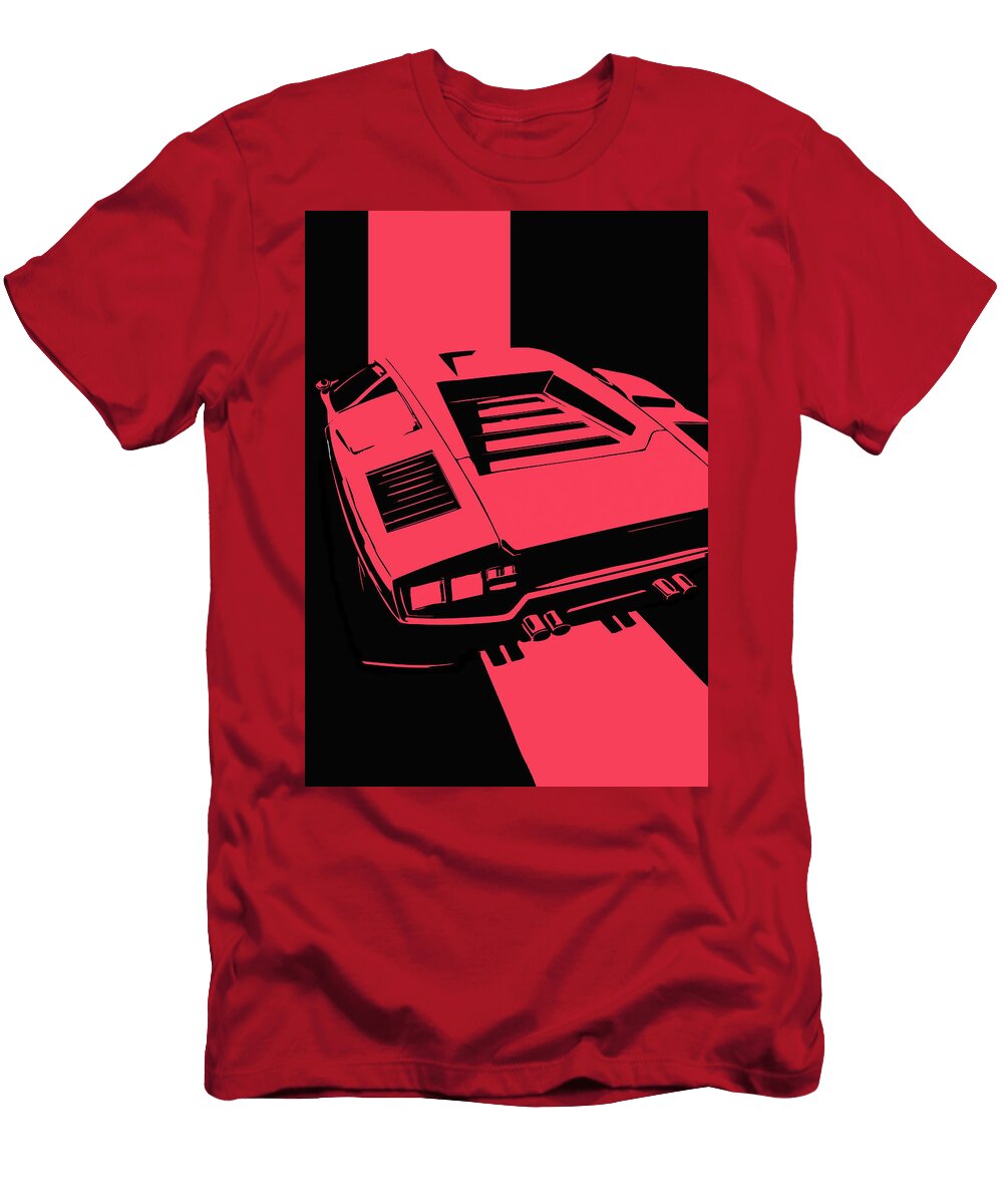 213 Lamborghini Countach Classic Italian Supercar Dark Backgroun Thespeedart T-Shirt