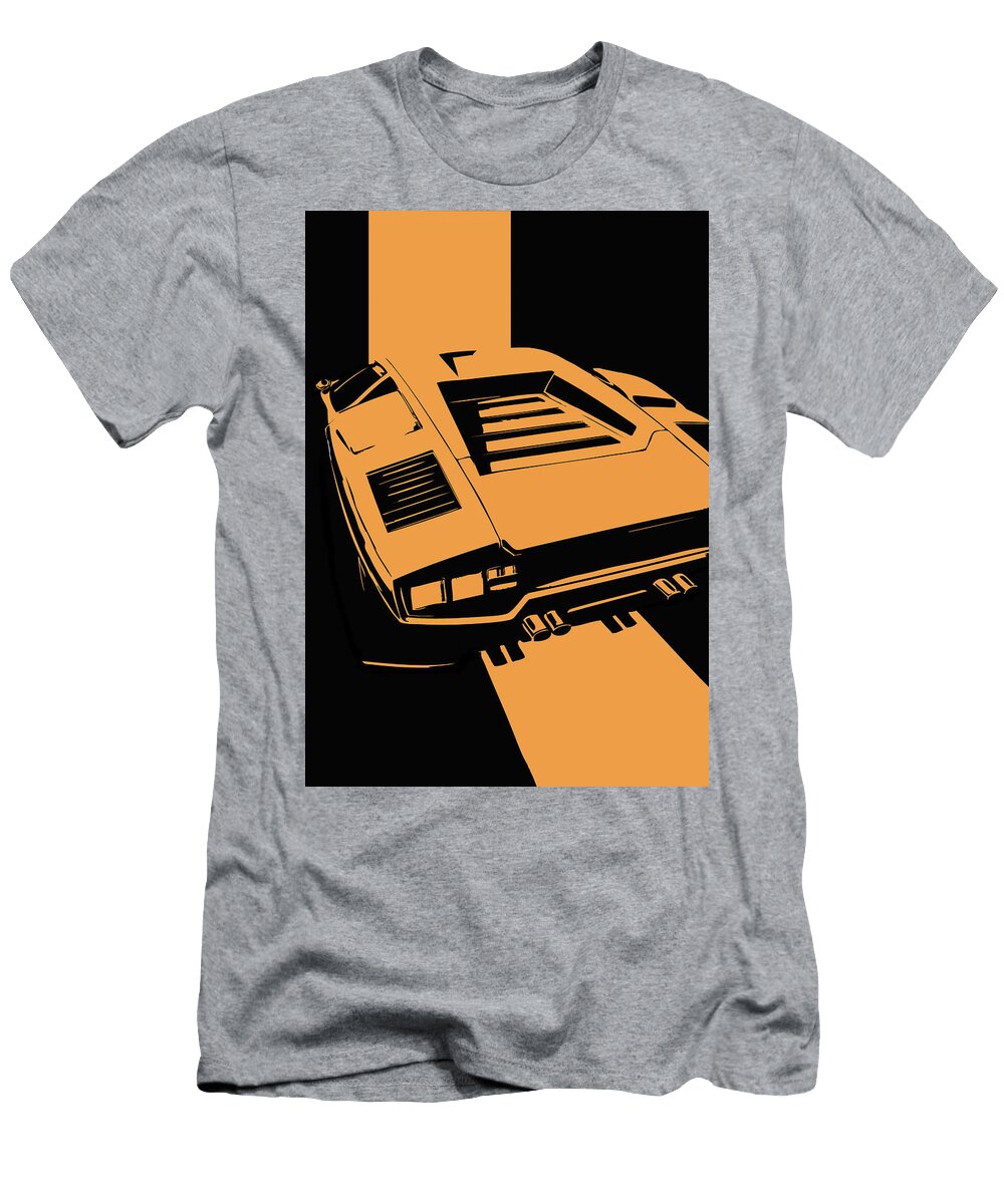 218 Lamborghini Countach Classic Italian Supercar Dark Backgroun Thespeedart T-Shirt