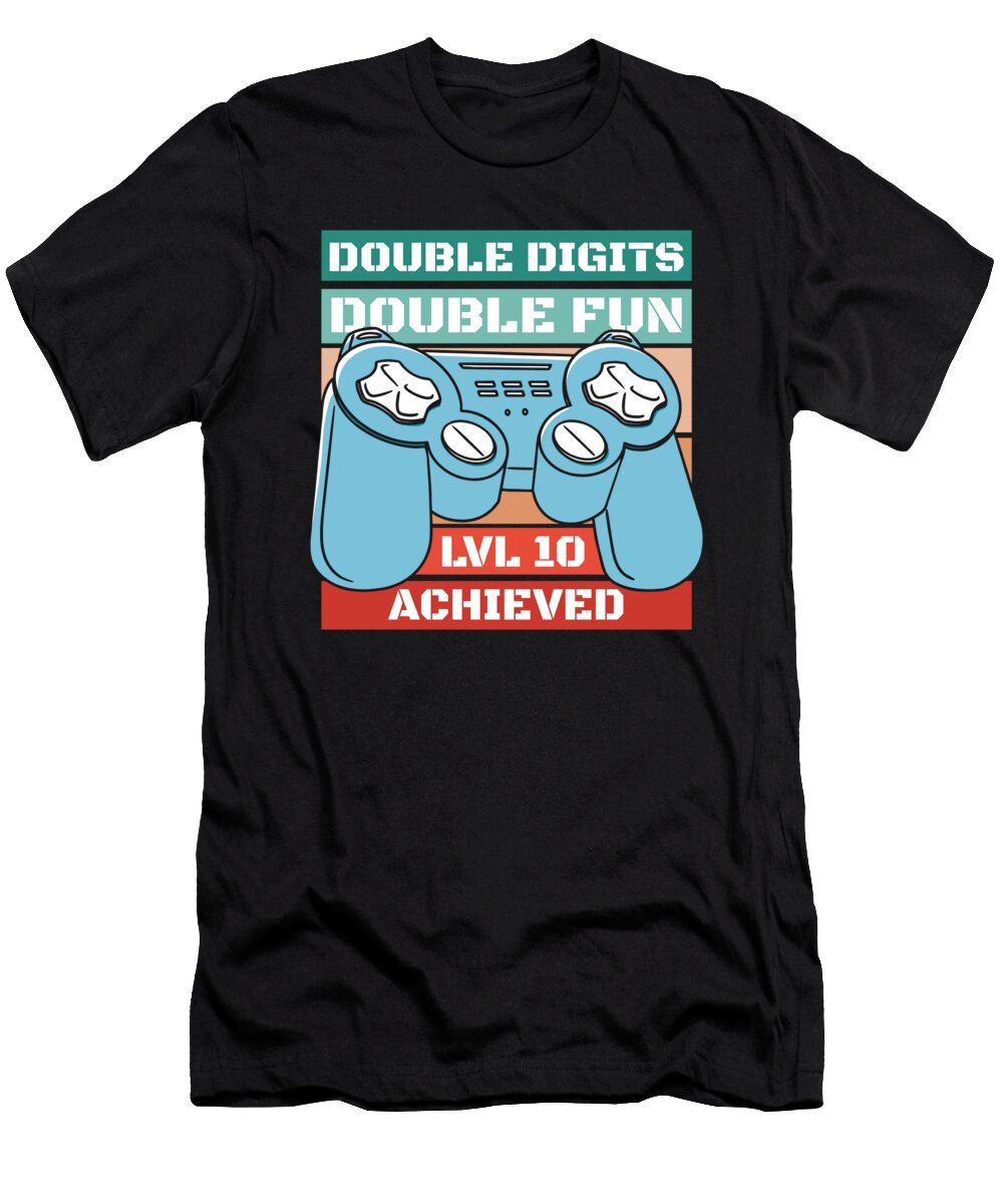 22 10 Year Old Gamer Video Games Gaming 10th Birthday Crazy Squirrel T-Shirt