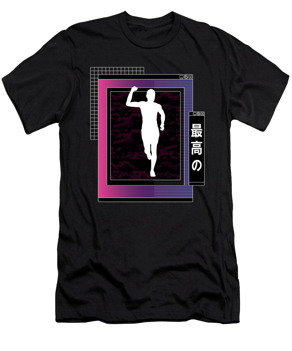 22 Vaporwave Synthwave Marathon Trail Running Greenoptix T-Shirt