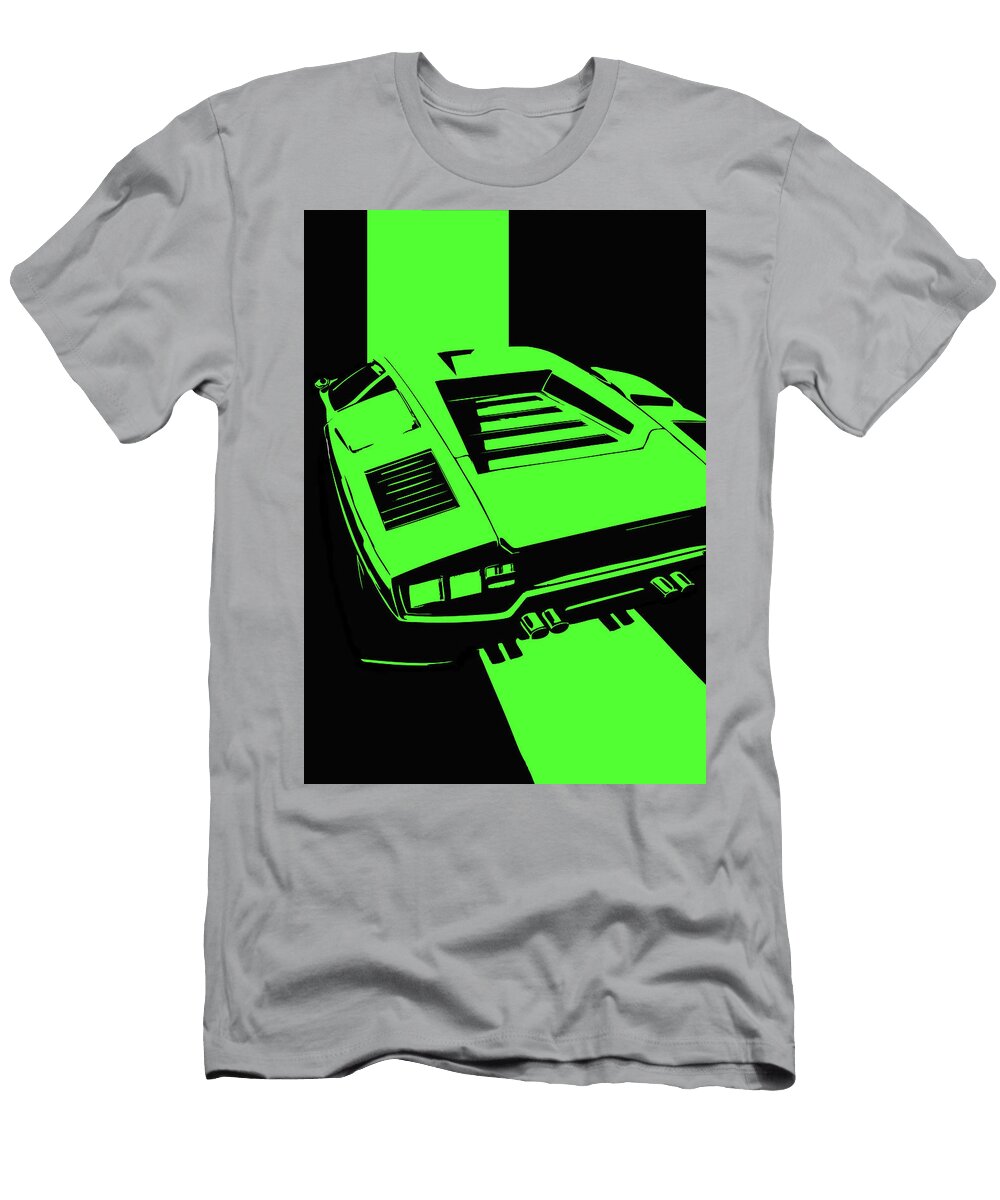 23 Lamborghini Countach Classic Italian Supercar Dark Backgroun Thespeedart T-Shirt