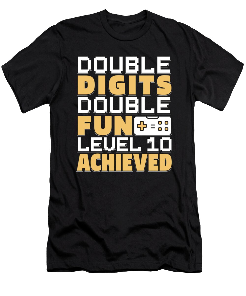 26 Gaming 10th Birthday Video Games 10 Year Old Gamer Crazy Squirrel T-Shirt
