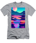 26 Synthwave Japanese Town with Moon Background Boon Mee T-Shirt