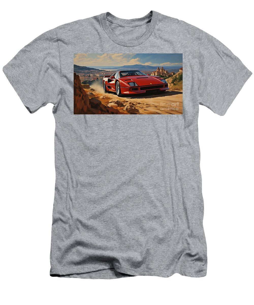 3 1987 Ferrari F40 29l V8 Turbocharged Supercar By Asar Studios Celestial Images T-Shirt