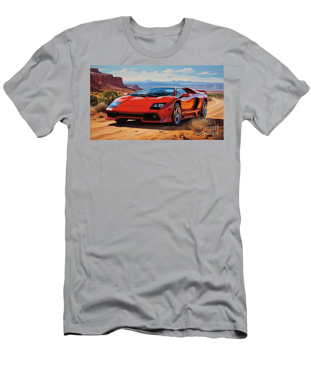 3 1988 Lamborghini Diablo 57l V12 Supercar Stun By Asar Studios Celestial Images T-Shirt