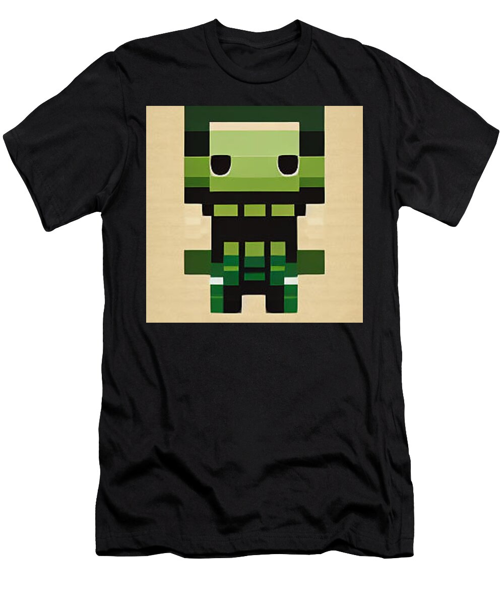 3 Alien Pixel Art Kelly Johnson T-Shirt