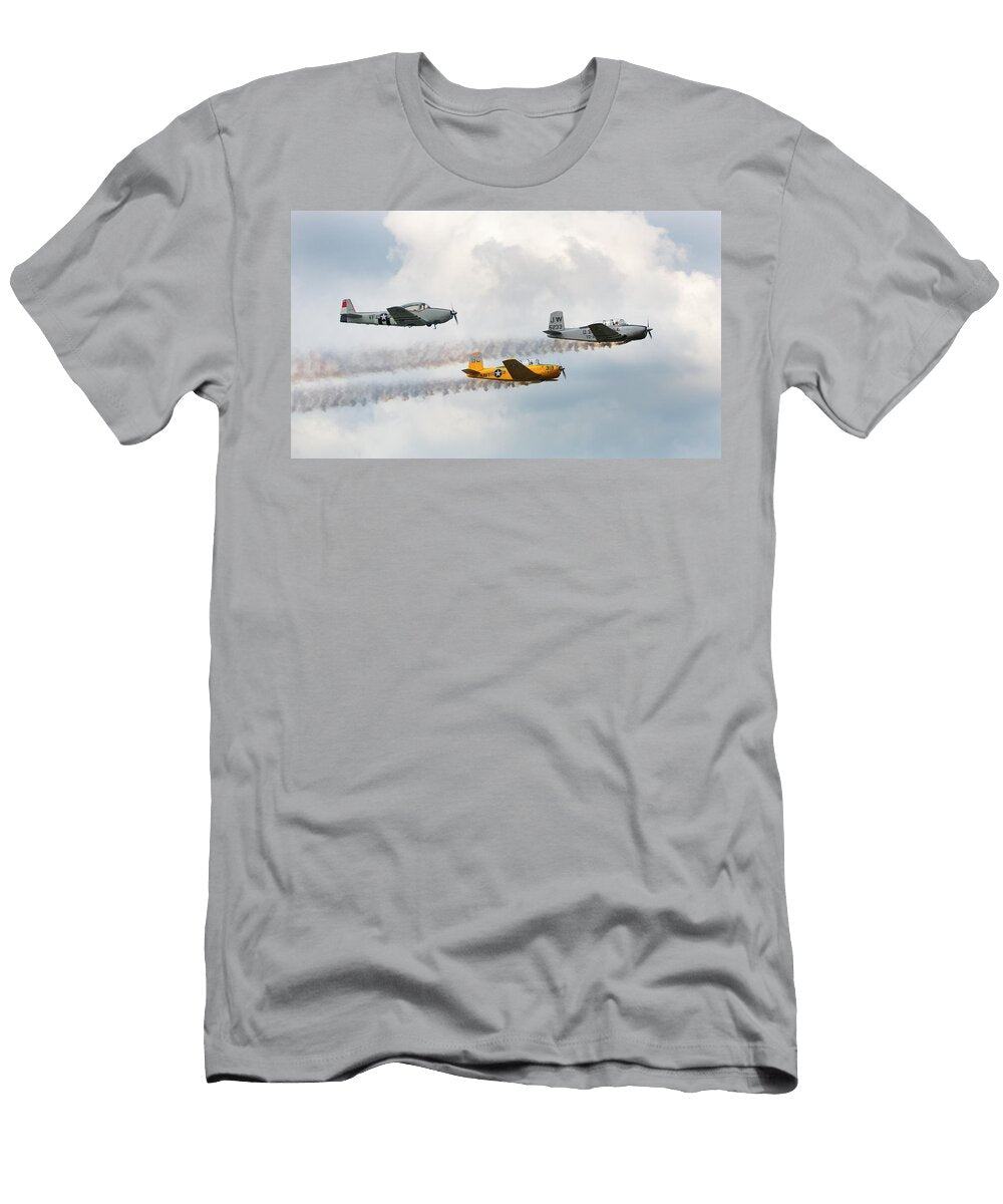 3 Beechcraft T 34 Mentor a Navy Air Force and Ryan Navion Trainer Bruce Beck T-Shirt