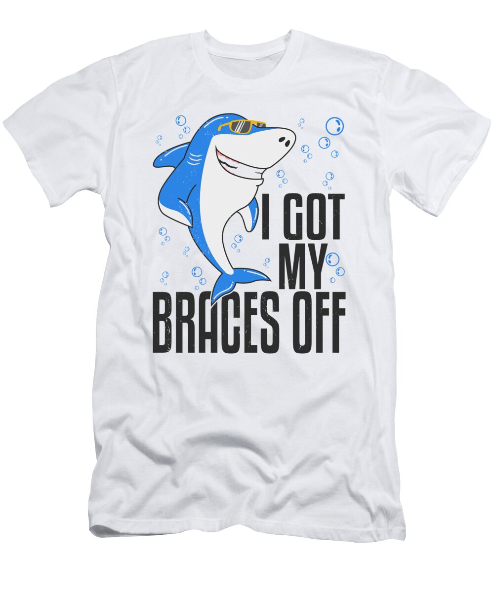3 Braces Dentist Patient Animal Lover Dental Health Sharks Toms Store T-Shirt