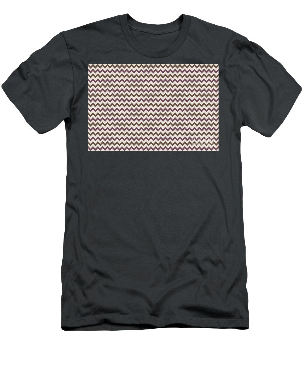 3 Brown Cream Purple Chevron Horizontal Line Pattern Petite Patterns T-Shirt
